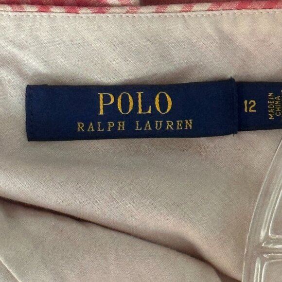 POLO by Ralph Lauren Pink & Cream Plaid Twill Cross Back Detail Maxi Dress SZ 12 - Picture 7 of 16